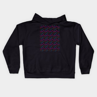 Retro 90s Neon Zigzag Lines - Wavy, Funky Pattern Kids Hoodie